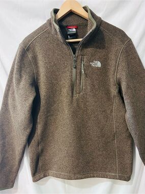 The North Face Men’s Gordon Lyons 1/4 Zip Fleece Pullover Sweater Heather Brown